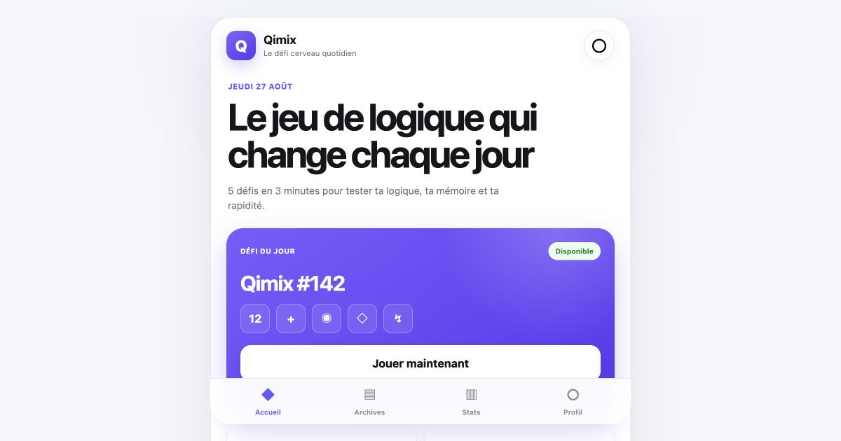 Aperçu réel du projet Qimix